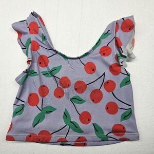 Hanna Andersson Girls Cherry Bikini Tankini Swimsuit  Top‎ size 130